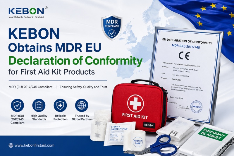 Apteczki pierwszej pomocy KEBON posiadają deklarację zgodności UE MDR